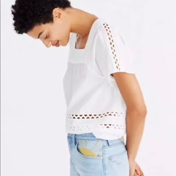 Madewell Tops - Madewell Angelica eyelet white blouse